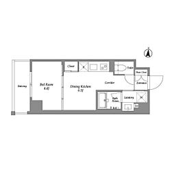 ウエリスアーバン住吉EAST 1DKの間取図画像