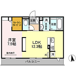 セブンリーフクローバー 1LDKの間取図画像