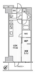 WORVE横浜伊勢佐木町 1LDKの間取図画像