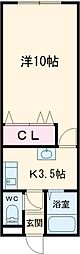 トクトラスト3 1Kの間取図画像
