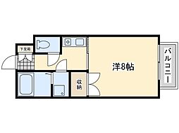 ローズハイツ1 1Kの間取図画像