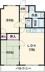 サンライズ長友 2LDKの間取図画像