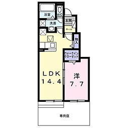 フローレス コート II 1LDKの間取図画像