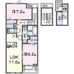 アイリス横山A 2LDKの間取図画像