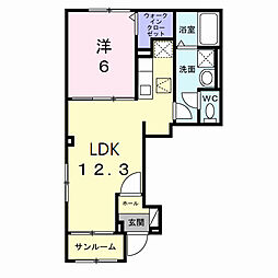 メゾン 二十二夜 1LDKの間取図画像