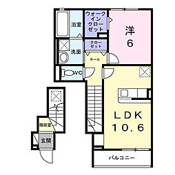 メゾン 二十二夜 1LDKの間取図画像