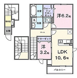 メゾン 二十二夜 2LDKの間取図画像