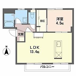 フレグランスアゼリアA 1LDKの間取図画像