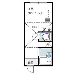 テラス大師公園 ワンルームの間取図画像