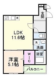 大阪市鶴見区今津中5丁目アパート 1LDKの間取図画像