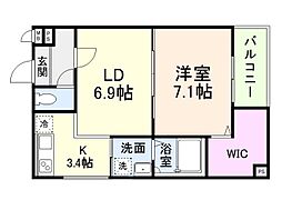 大阪市鶴見区今津中5丁目アパート 1LDKの間取図画像