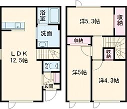 苫小牧市東開町1丁目アパート 3LDKの間取図画像