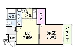 大阪市鶴見区今津中5丁目アパート 1LDKの間取図画像