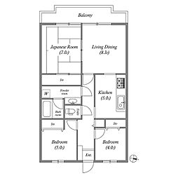 市川東レジデンス 3LDKの間取図画像