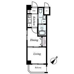 アイセレブ薬院 2Kの間取図画像