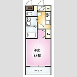 ファーストクラス空港西 1Kの間取図画像