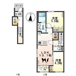 ルル(Loulou) 2LDKの間取図画像