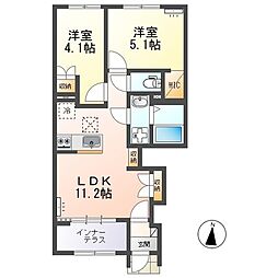 ラ・クラリエール(La Clairiere) 2LDKの間取図画像
