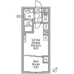 Aglaia 新宿横寺町 1LDKの間取図画像
