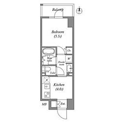 COSMOSGRACIARYogokuResidence 1Kの間取図画像