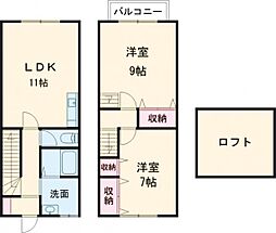 フガールB 2LDKの間取図画像