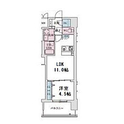 大阪市中央区松屋町住吉マンション 1LDKの間取図画像