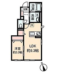 コリーナ狭山ヶ丘 1LDKの間取図画像