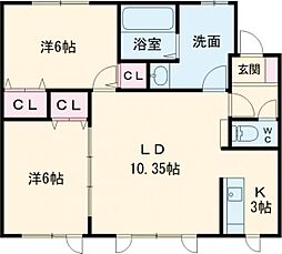 シェノン 2LDKの間取図画像