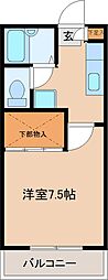 コンフォート東仙台 1Kの間取図画像