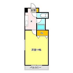 NARABU五番館 1Kの間取図画像
