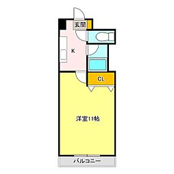 NARABU五番館 1Kの間取図画像
