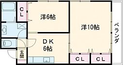 グリーンヴィラ大宮 2LDKの間取図画像