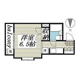 メゾン・ド・メルヴェーユ ワンルームの間取図画像