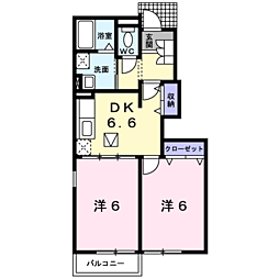 サニーコートK・B 2DKの間取図画像