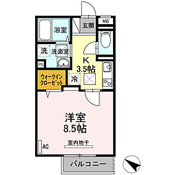 スターリー・ボーテ 1Kの間取図画像