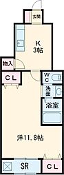 グレース沼垂東 1Kの間取図画像
