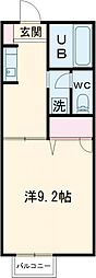 ヴァルビゾンハイツ2 1Kの間取図画像