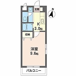 エストゥディオKATO 1Kの間取図画像