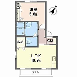 シャトルネゴロ 1LDKの間取図画像