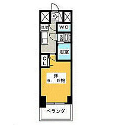 プレサンス丸の内アデル 1Kの間取図画像
