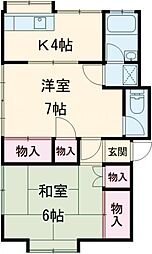 サニーハイツ 2Kの間取図画像