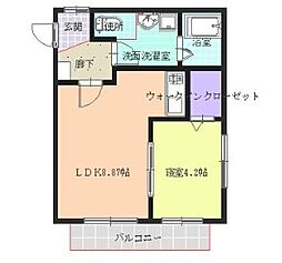 ウェステリア 1LDKの間取図画像