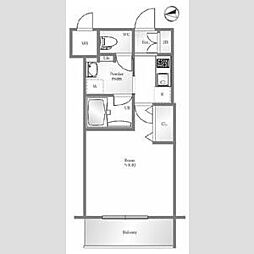 ハーモニーレジデンス菊川ステーションフロント 1Kの間取図画像