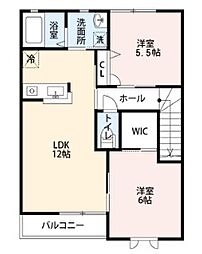 ブランシェA 2LDKの間取図画像