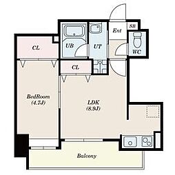 サムティ佐賀駅前Serena 1LDKの間取図画像