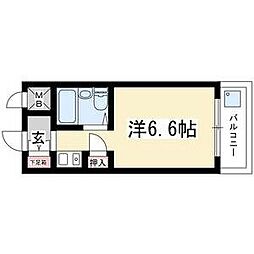 カーサ上社 ワンルームの間取図画像