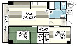 フォーシーズン苫小牧 2LDKの間取図画像