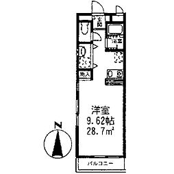 パークサイドマルイ 1Kの間取図画像