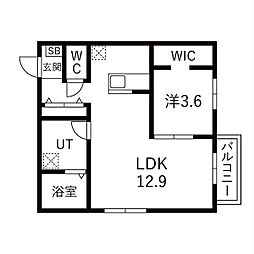 Toyoda Fika 1LDKの間取図画像