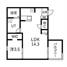 Toyoda Fika 1LDKの間取図画像